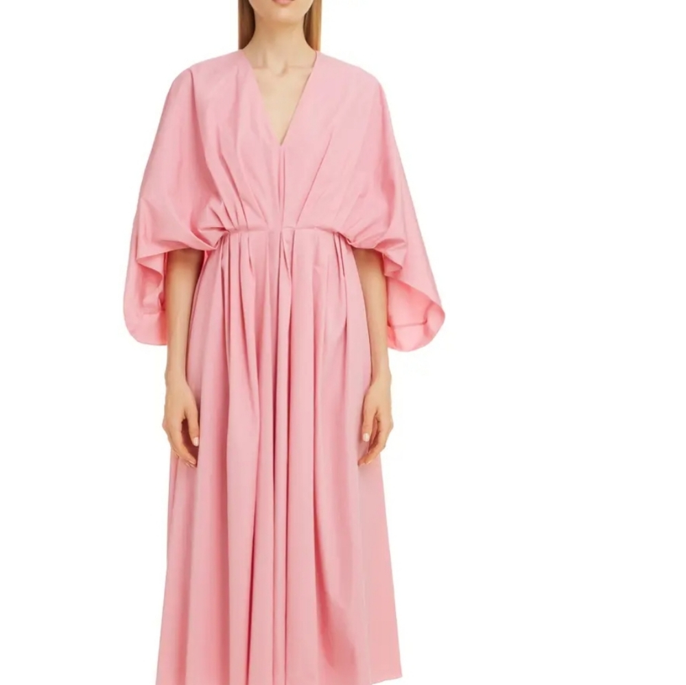 Roksanda gather cape poplin midi dress